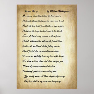 Poster Sonnet Shakespeare 19