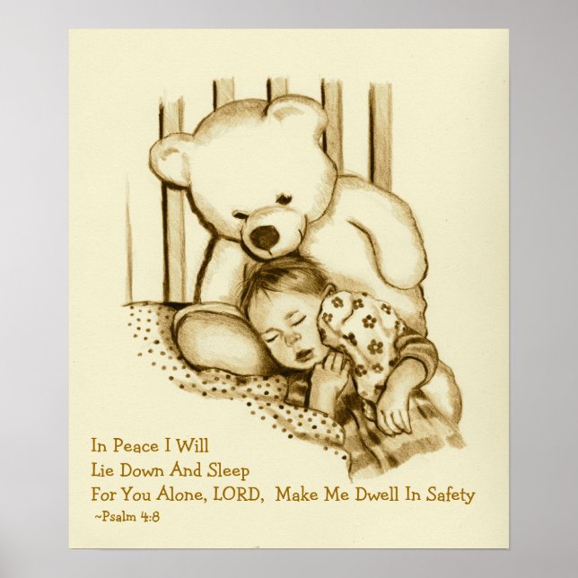 Poster Sono Seguro: Verso da Bíblia: Urso De Teddy Com Cr (Frente)