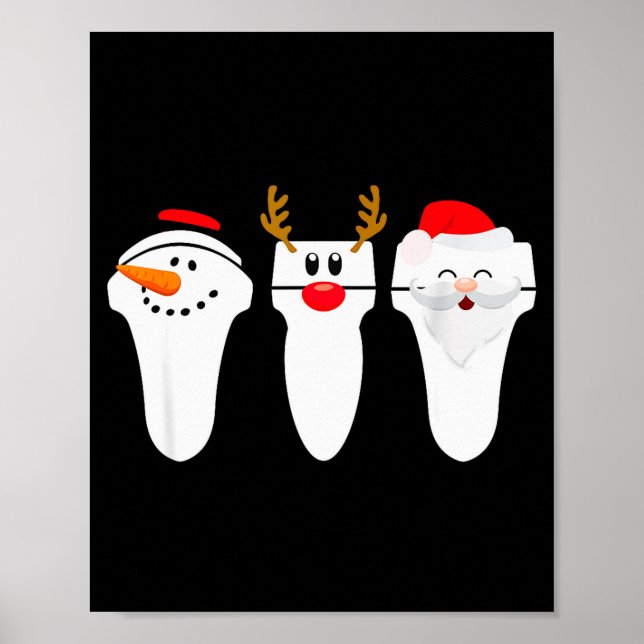 Poster Sonograph Christmas Santa Snowman Reindeer  (Frente)