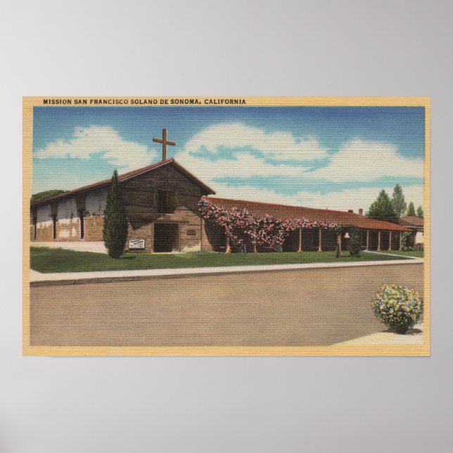 Poster Sonoma, CA - Missão São Francisco Solano (Frente)