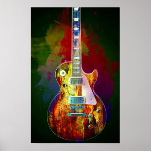 Poster Sons da música. Guitarra colorida