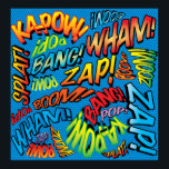 Poster Sons Divertidos de Quadrinhos Retrô Pop Art<br><div class="desc">Um design divertido, legal e moderno inspirado em quadrinhos retrô e pop art que coloca o wham, zap, pow no seu dia. O presente perfeito para super-heróis, seus amigos, familiares ou como um mimo para você mesmo. Criado por ComicBookPop© em www.zazzle.com/comicbookpop*</div>