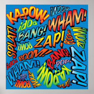 Poster Sons Divertidos de Quadrinhos Retrô Pop Art