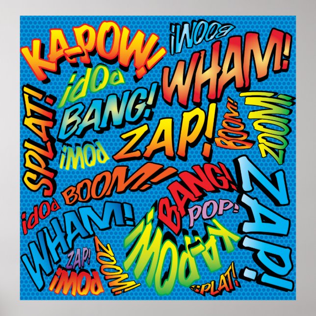 Poster Sons Divertidos de Quadrinhos Retrô Pop Art (Frente)