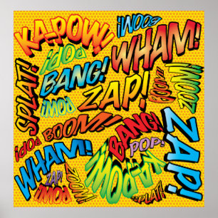 Poster Sons Divertidos de Quadrinhos Retrô Pop Art