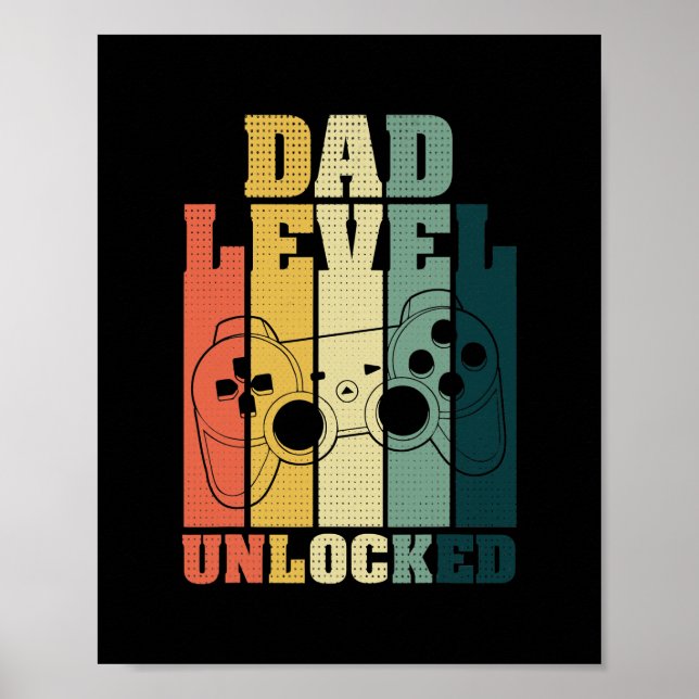 Poster Soon To Be Father Dad Level Unlocked Pregnancy (Frente)