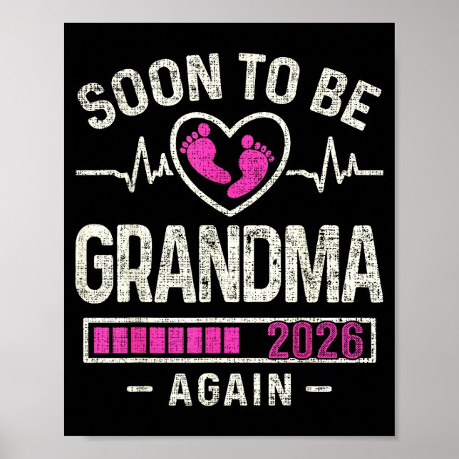 Poster Soon To Be Grandma Again 2026 Expecting Baby Grand (Frente)
