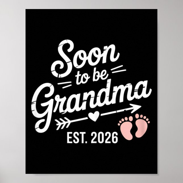 Poster Soon To Be Grandma Pregnancy Announcement Est 2026 (Frente)