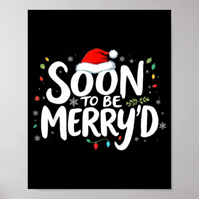 Poster Soon To Be Merry'd Christmas Engaged Fiance Santa  (Frente)