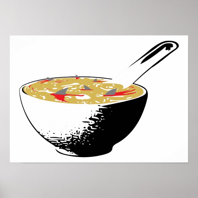 Poster sopa de barbatanas de tubarão (Frente)