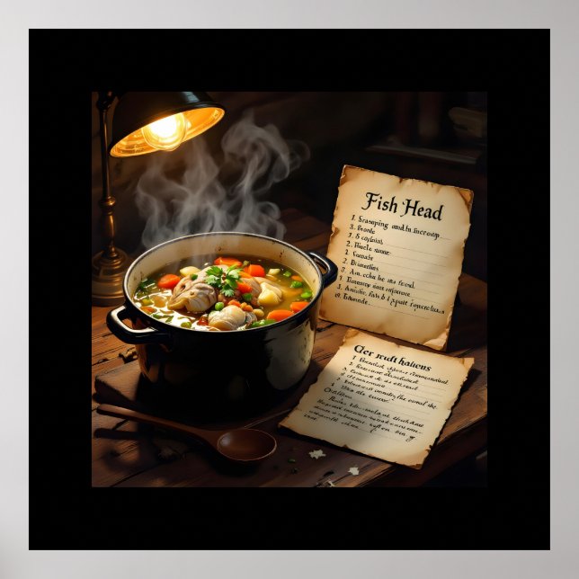 Poster Sopa de cabeça de peixe caribenho (Frente)