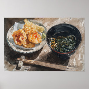 Poster Sopa Miso e Tempura