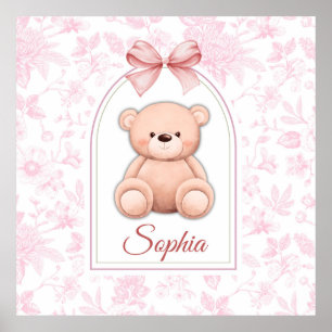 Poster Sophia Design de Enfermeiro de Urso Rosa Persona