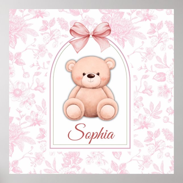 Poster Sophia | Design de Enfermeiro de Urso Rosa Persona (Frente)