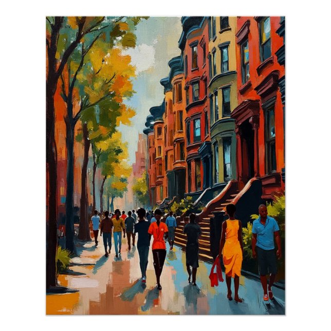 Pôster Sophisticated Harlem Renaissance Street (Frente)