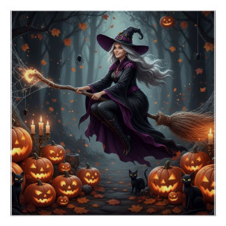 Pôster Sorcière volante magique