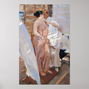 Poster Sorolla - A Teia Rosa Após O Banho