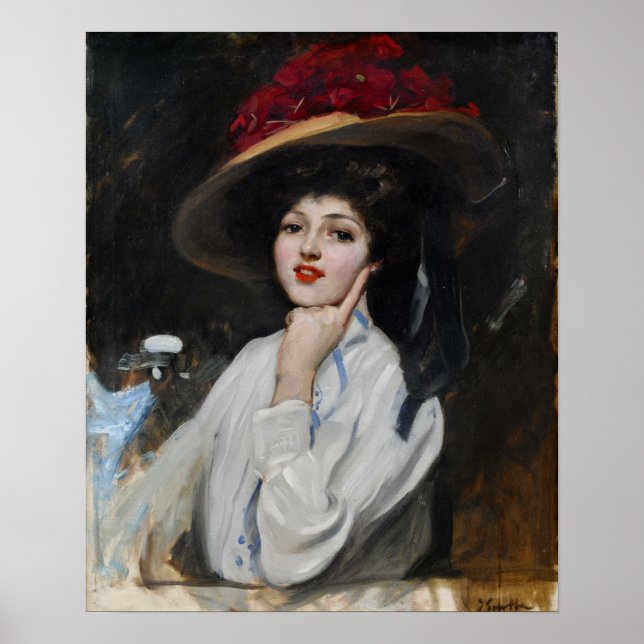 Poster Sorolla - Uma Jovem Com Um Chapéu (Frente)