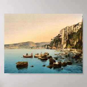 Poster Sorrento clássico Photoch pelo mar, Nápoles,