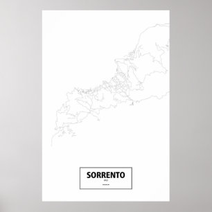 Pôster Sorrento, Italia (preto no branco)
