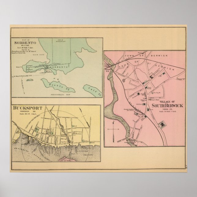Poster Sorrento, S Berwick, Bucksport (Frente)
