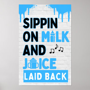 Poster Sorrindo com Leite e Suco Black & Blue Hip Hop