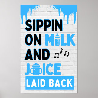 Poster Sorrindo com Leite e Suco Black & Blue Hip Hop