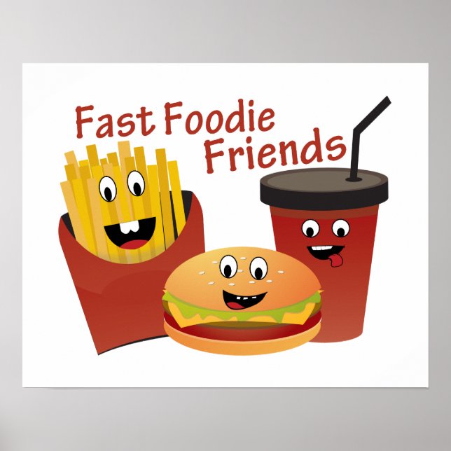 Pôster Sorriso Amigos de Foodie Rápida (Frente)