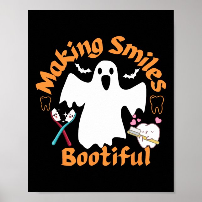 Poster Sorriso Bootiful Dentista Fantasma Engraçado Hallo (Frente)