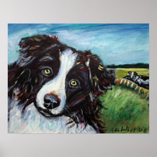 Poster Sorriso de Border Collie (Frente)