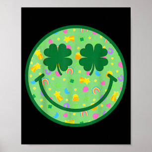 Poster Sorriso de trevo groovy dia de st patricks homens