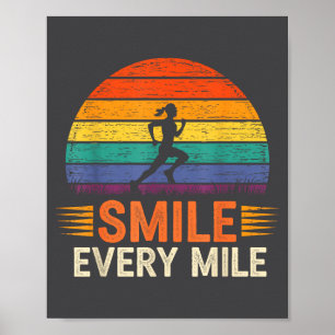 Poster Sorriso Engraçado a Cada Milha Corrida Legal Dizen