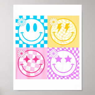 Poster Sorriso Feliz Retro Xadrez Vibes Tre