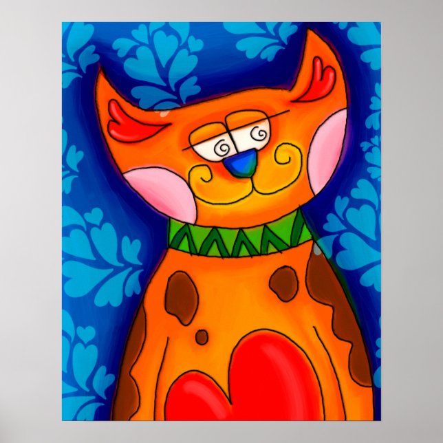 Poster Sorriso Laranja Tabby Cat (Frente)