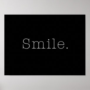 Poster Sorriso. Modelo preto e branco das citações do