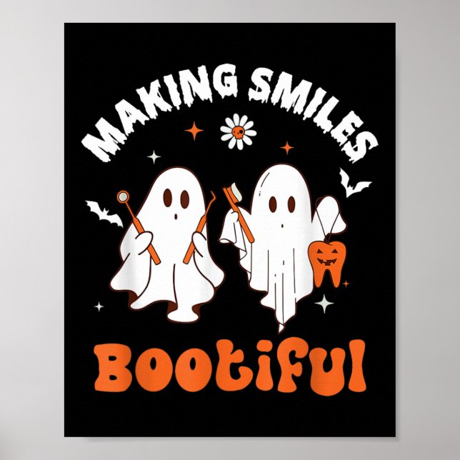 Poster Sorrisos Bootizando Engraçado Fantasma Dentista Ha (Frente)