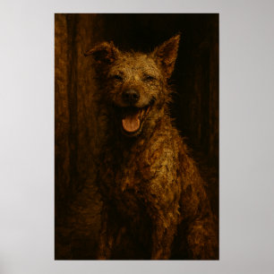 Poster Sorrisos São Grátis: Cachorro Desgrenhado de Beco
