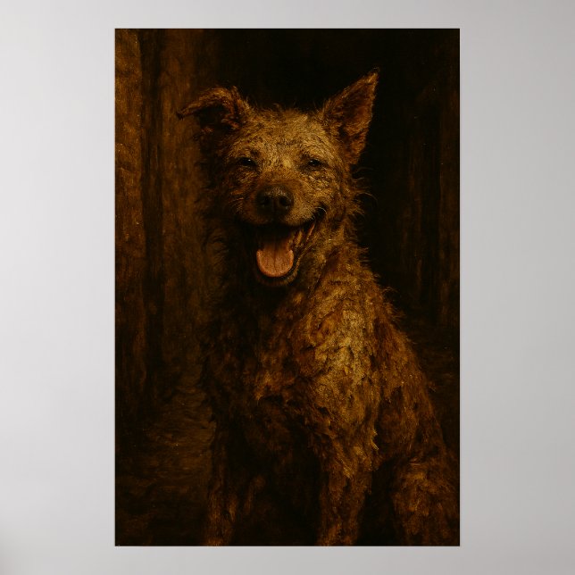 Poster Sorrisos São Grátis: Cachorro Desgrenhado de Beco (Frente)