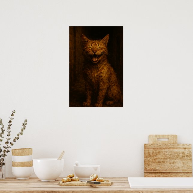 Poster Sorrisos são Grátis: Gato do Beco Risonho (Cozinha)