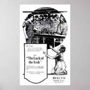 Pôster "Sorte do filme de 1920 e poster" irlandês