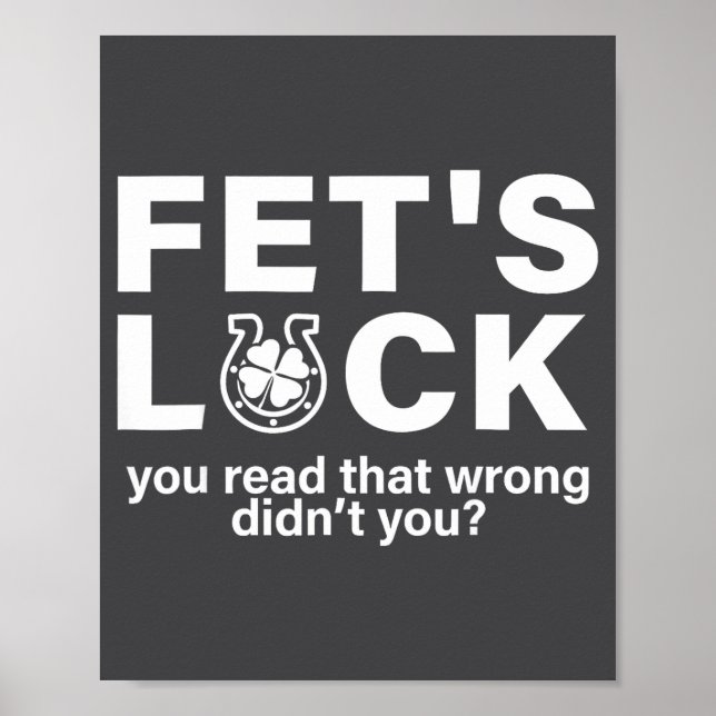Poster Sorte Engraçada do Fet St Patricks Irlandês (Frente)