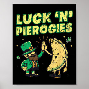 Poster Sorte N Pierogies Divertido Polonês Irlandês Dia d