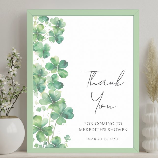 Poster Sorte no Amor Chá de Noiva Placa de Agradecimento (Lucky In Love Bridal Shower Thank You Sign)