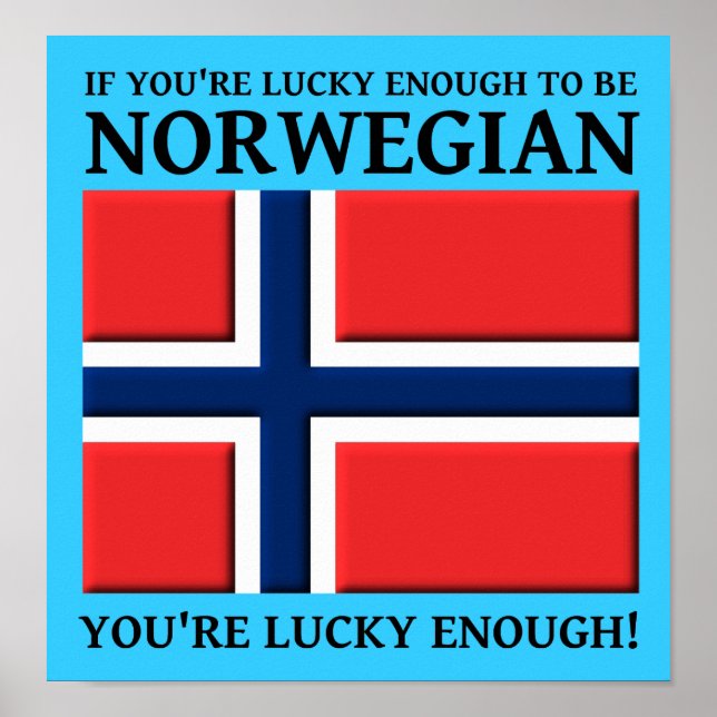 Poster Sorte Suficiente Para Ser Cartaz Norueguês Sinal (Frente)