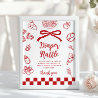 Sorteio de fraldas Arremate de Laço Vermelho Pizza