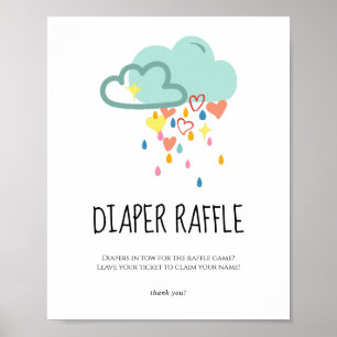 Poster Sorteio de Fraldas da Garota Nuvem de Chuva