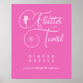 Poster Sorteio de Fraldas de Fada Minimalista Rosa Modern
