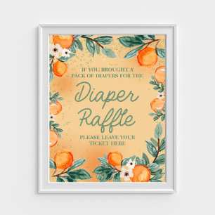 Poster Sorteio de Fraldas Laranja Little Cutie