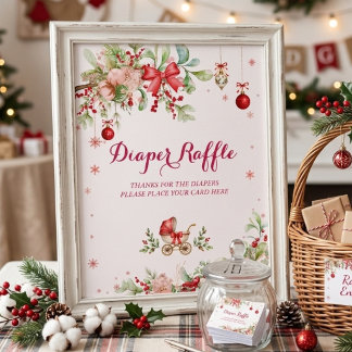 Poster Sorteio de Fraldas para Chá de Bebê Natalzinho Ale