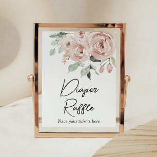 Poster Sorteio de Fraldas Rosa Poeira É uma Menina